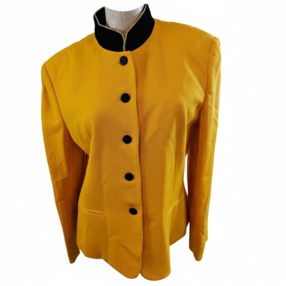 Jones New York Size 12 Yellow Black Blazer